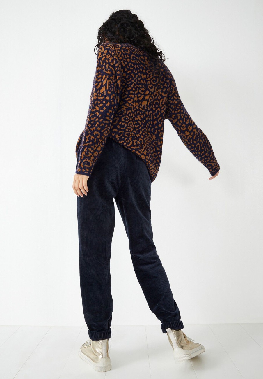 Wholesale Animal Jacquard Jumper Midnight Navy/Ginger