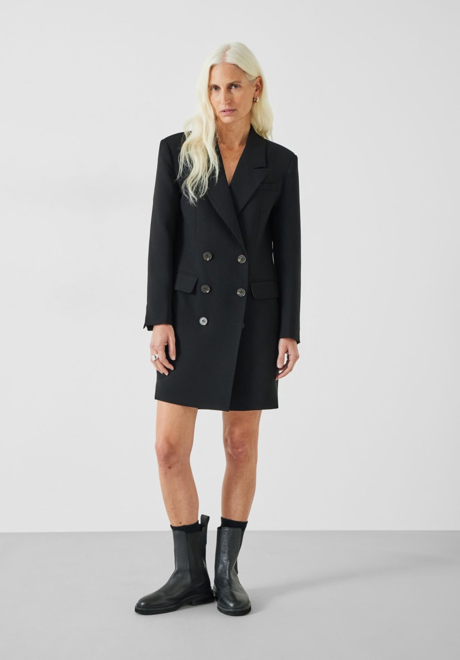 Hot Breanna Mini Tux Blazer Dress Black