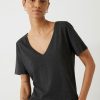 Best Kali Cotton Slub V-Neck T-Shirt Charcoal Marl