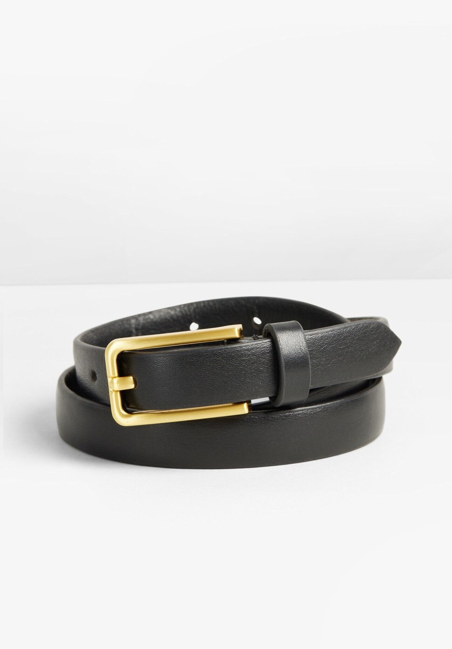 Clearance Priyanka Leather Jeans Belt Black/Gold