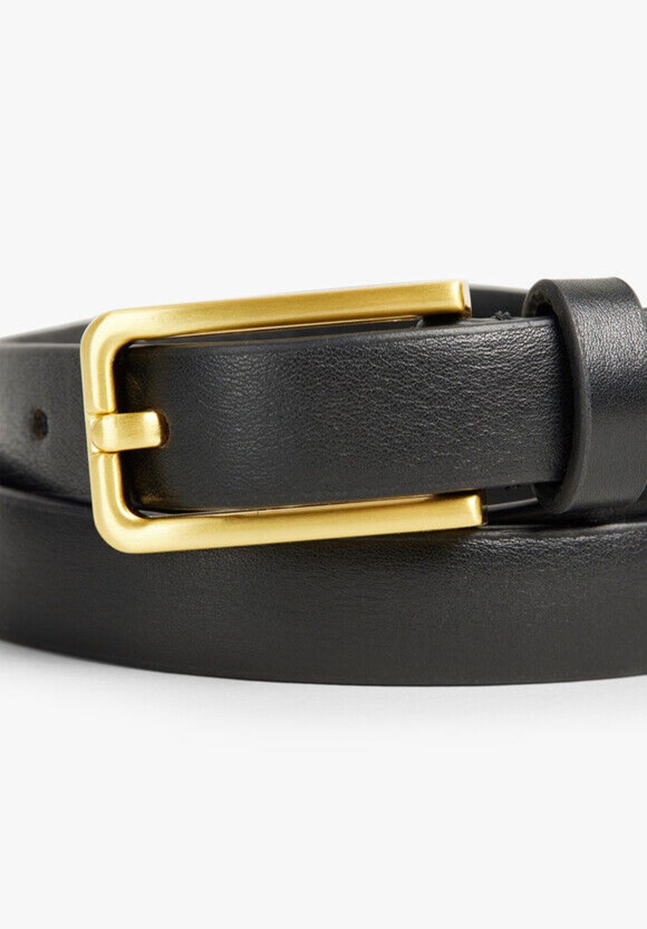 Clearance Priyanka Leather Jeans Belt Black/Gold