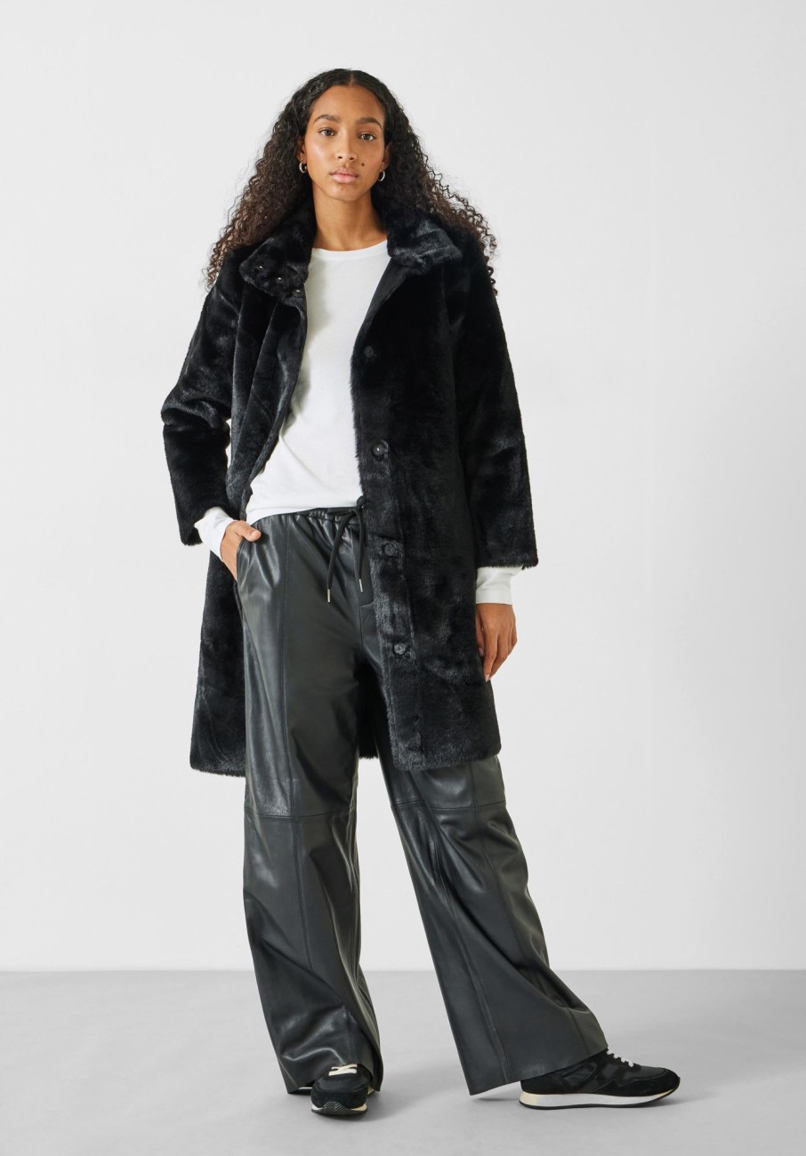 Clearance Ella Faux Fur Coat Black