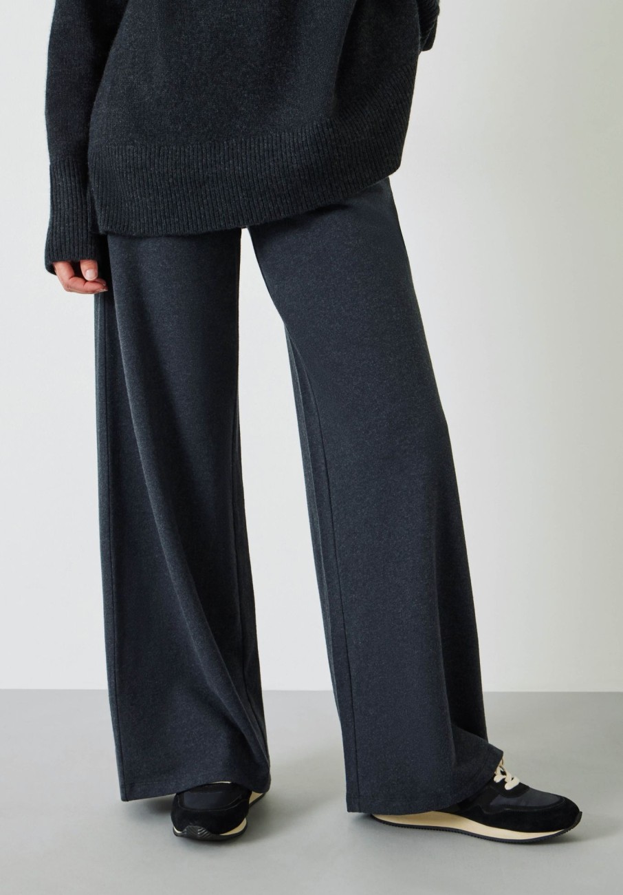 Best Ailey Wide Leg Jersey Trousers Charcoal Marl