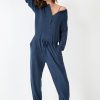 Online Elle Supersoft Henley Onesie Midnight Navy