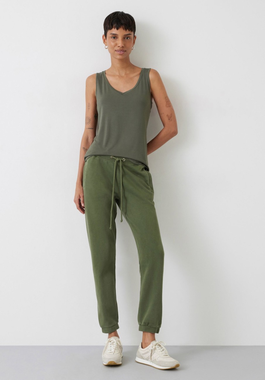 Hot Sally V-Neck Jersey Vest Top Khaki