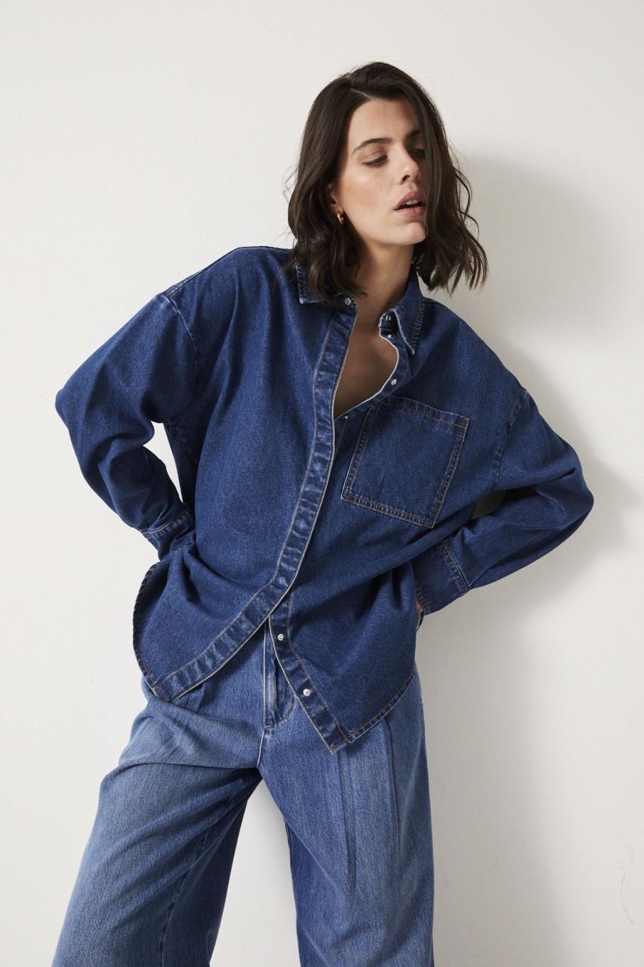 Online Deanna Denim Shirt Authentic Blue Wash