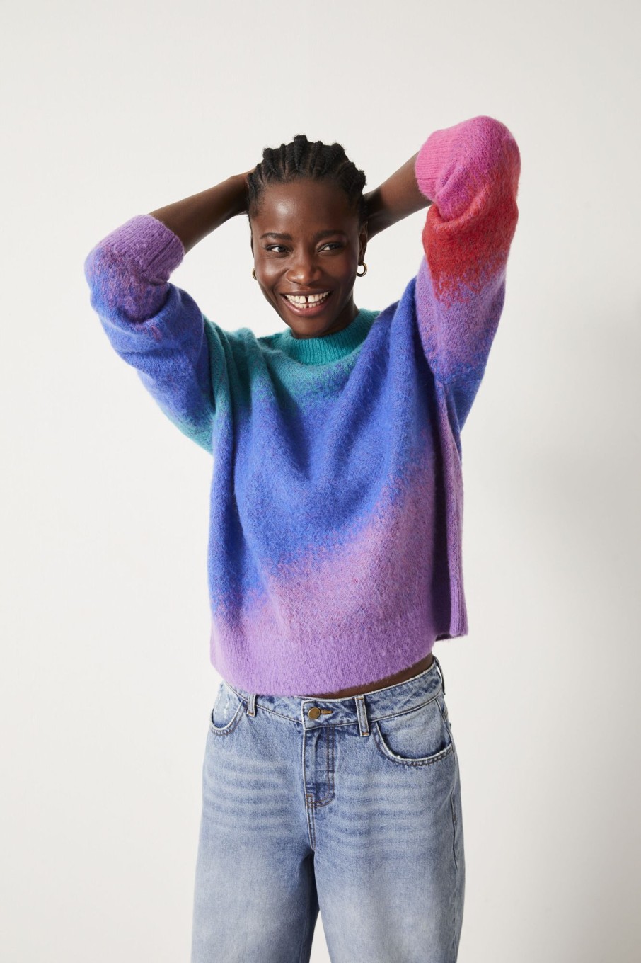 Online Erica Ombre Knitted Jumper Blue / Multi