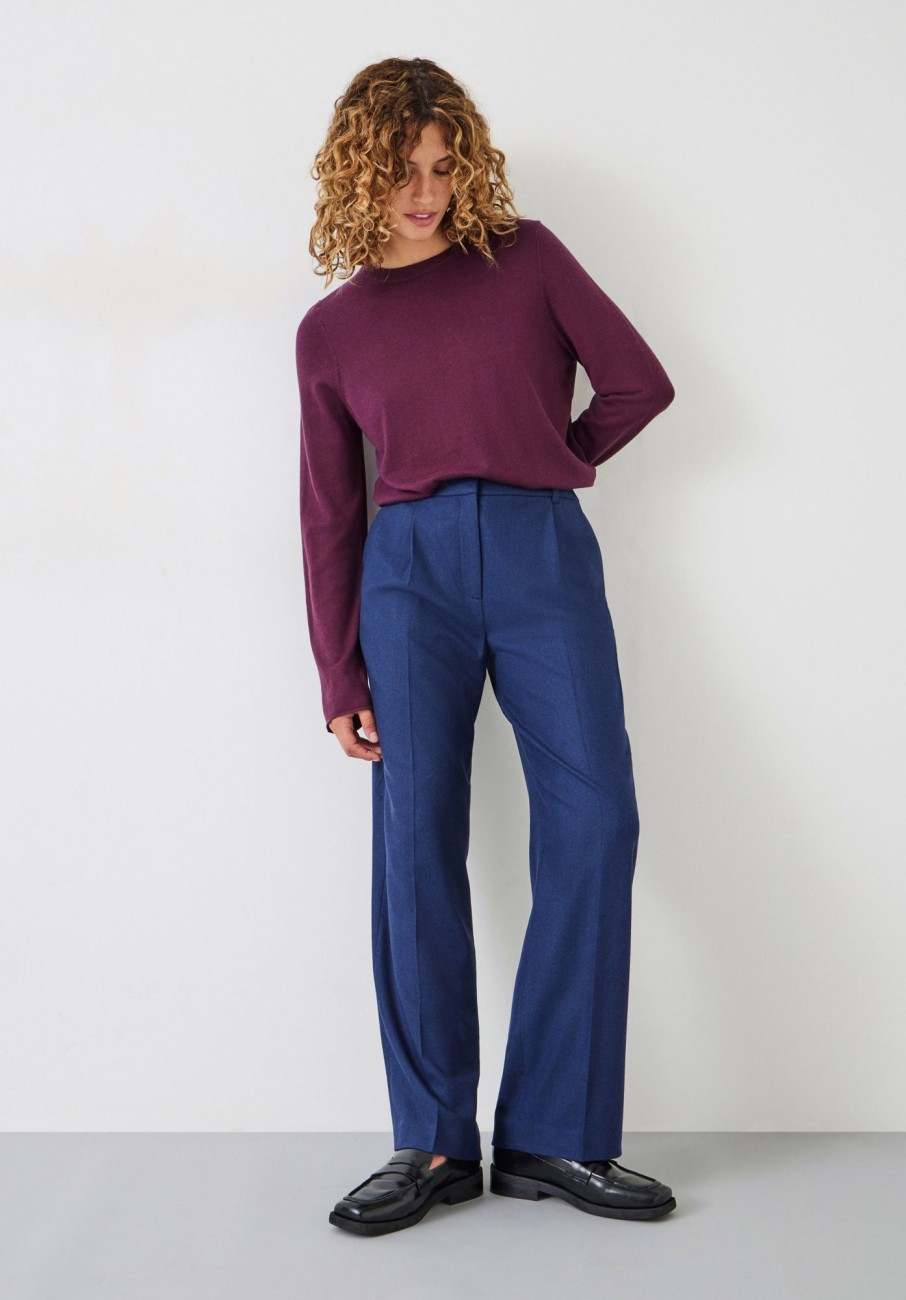 New Carine Wool Trousers Mid Blue