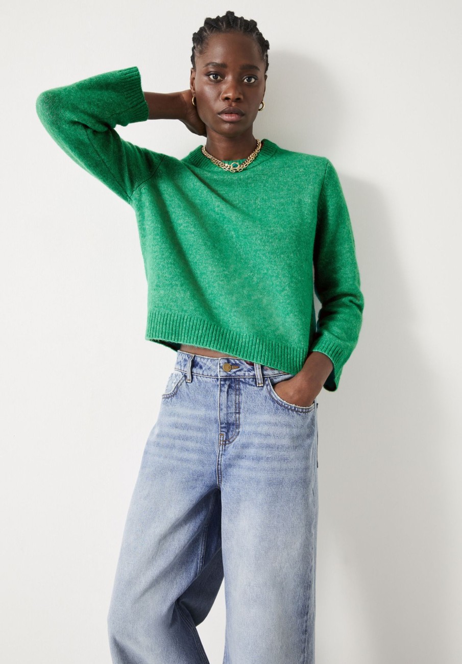 Online Anabelle Fluffy Knitted Jumper Apple Green