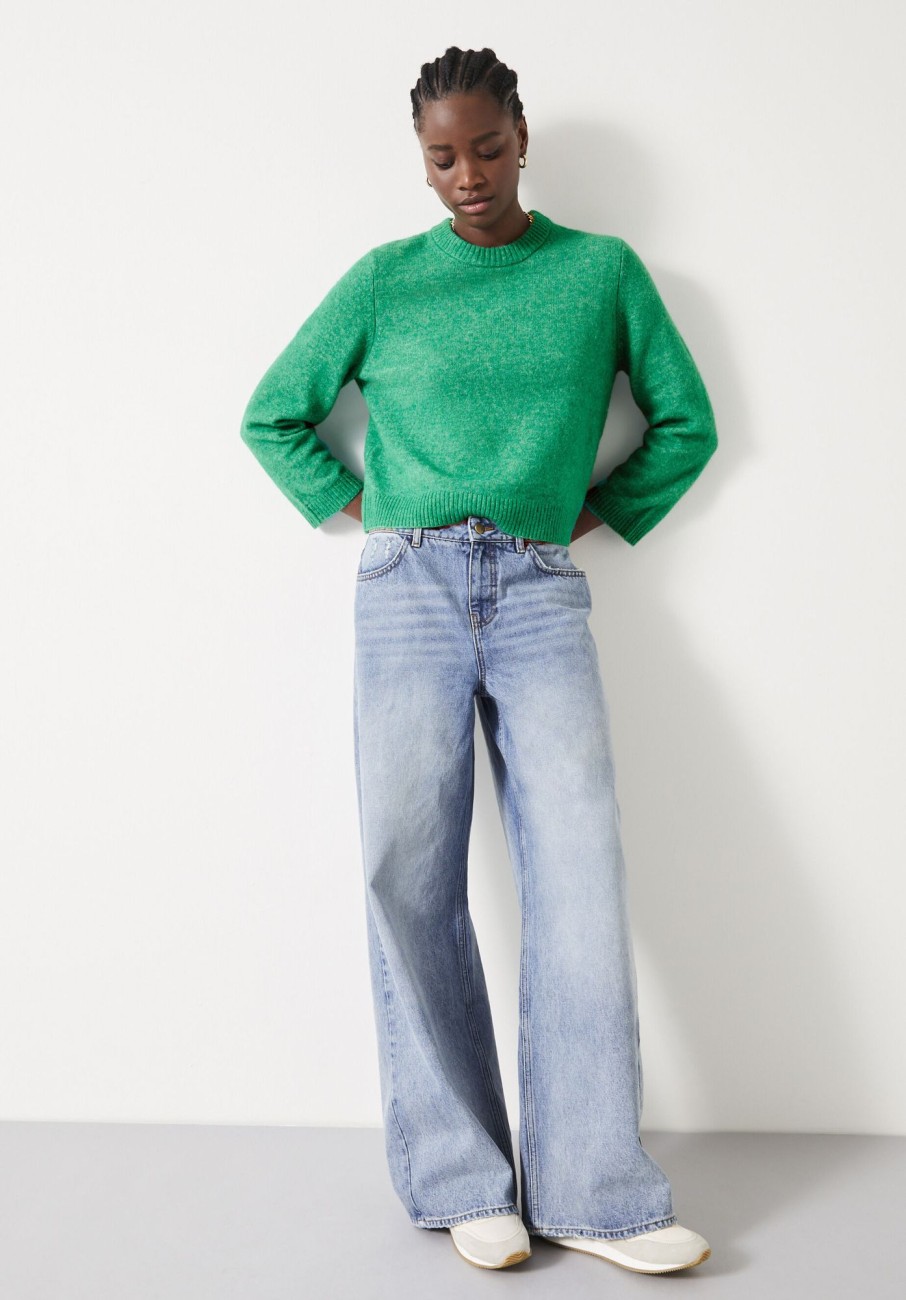 Online Anabelle Fluffy Knitted Jumper Apple Green