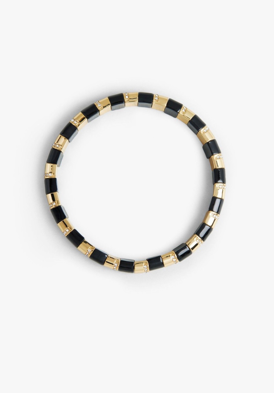 Wholesale Emilia Stretch Bracelet Gold/Black