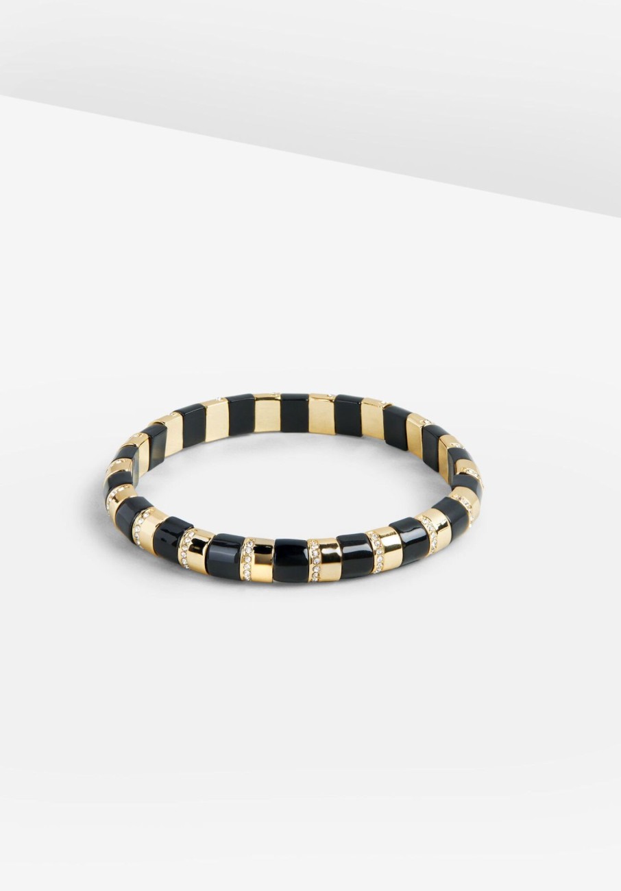 Wholesale Emilia Stretch Bracelet Gold/Black