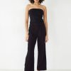 Clearance Carrie Linen Straight Cropped Trouser Black