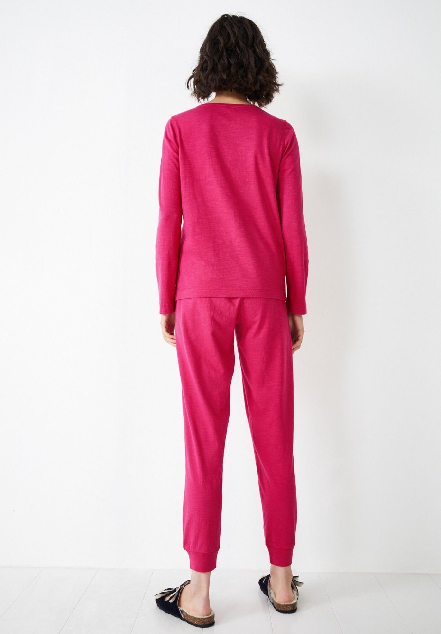 New Wyatt Henley Long Pj Set Rich Pink