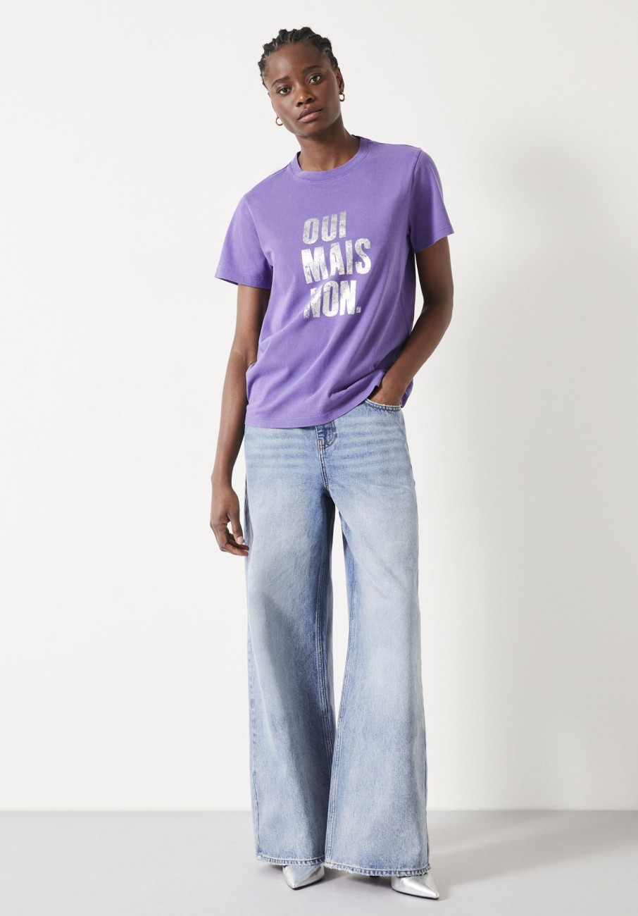 Wholesale Oui Mais Non T-Shirt Purple