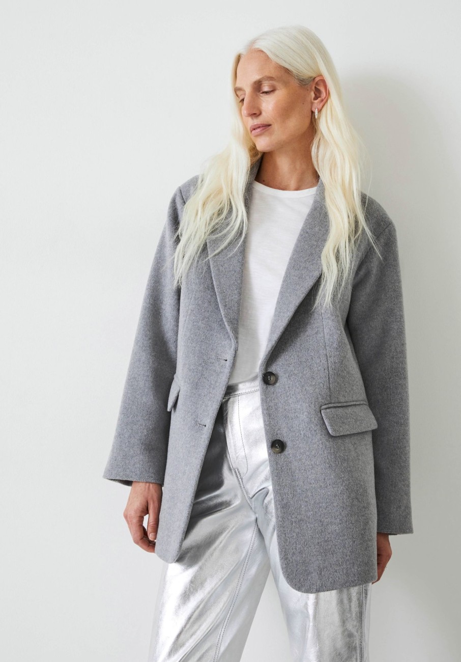 Best Jayde Wool Blend Blazer Coat Grey