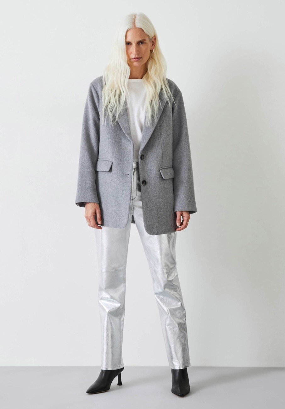 Best Jayde Wool Blend Blazer Coat Grey