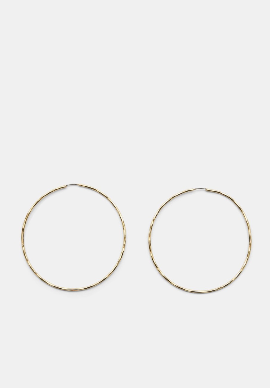 Hot Anais Statement Hammered Hoops Gold