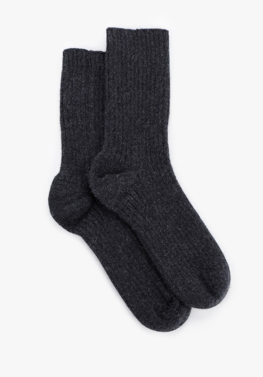 Best Cashmere Socks Charcoal Marl