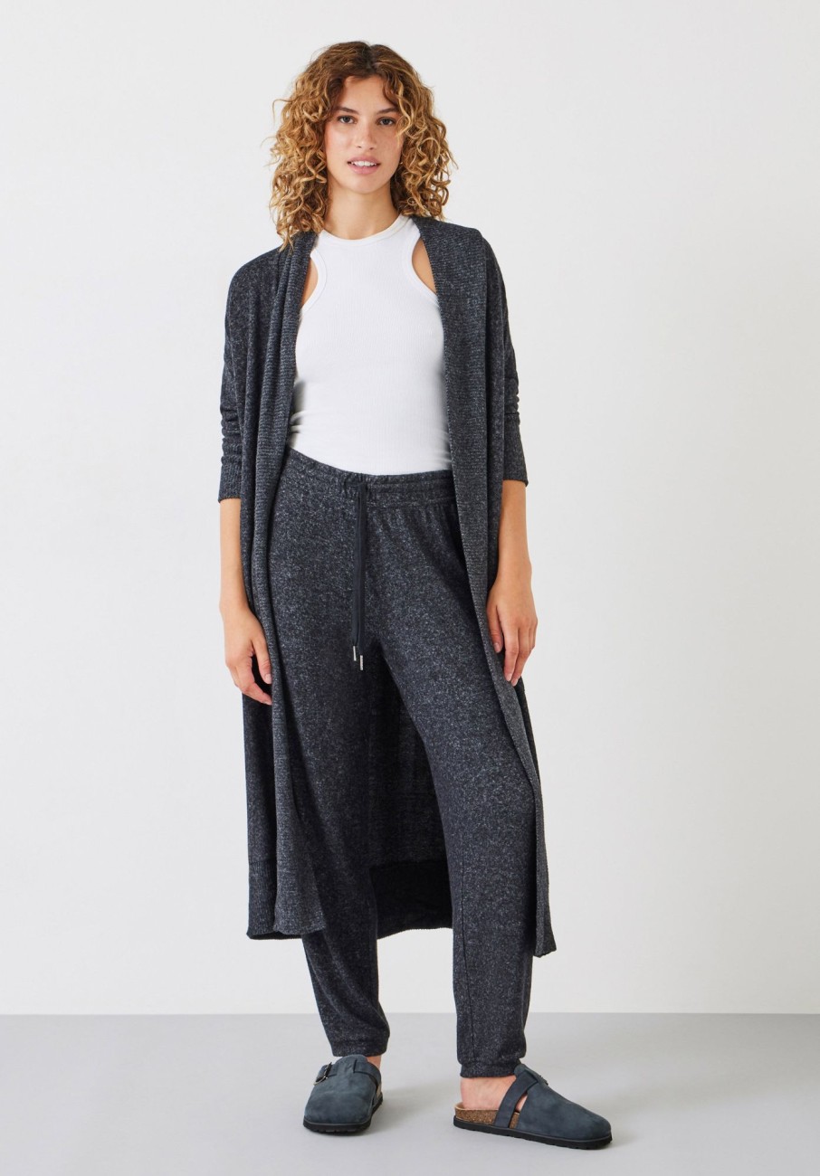 Clearance Elle Supersoft Longline Cardigan Charcoal Marl