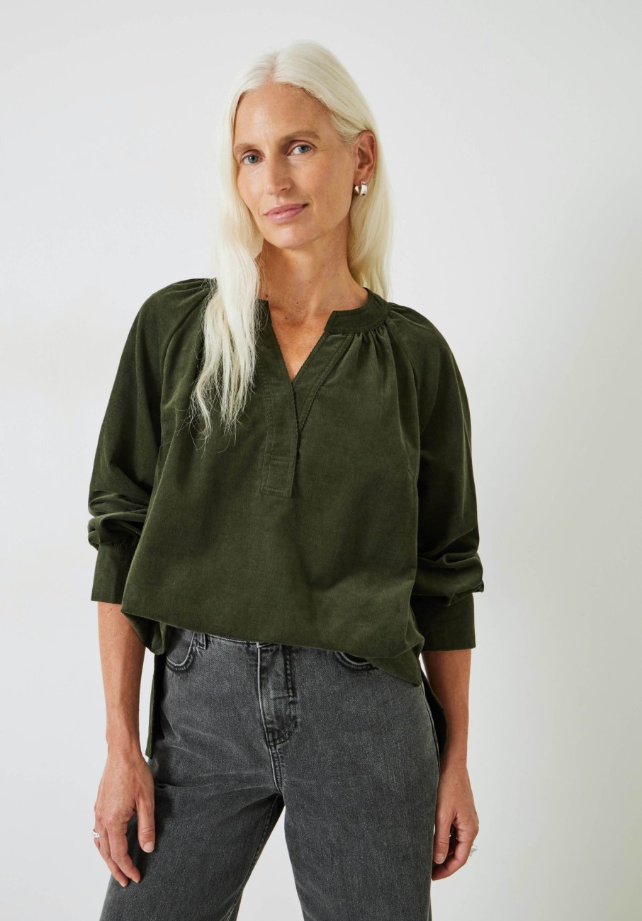 Wholesale Cayla Cord Top Forest Green