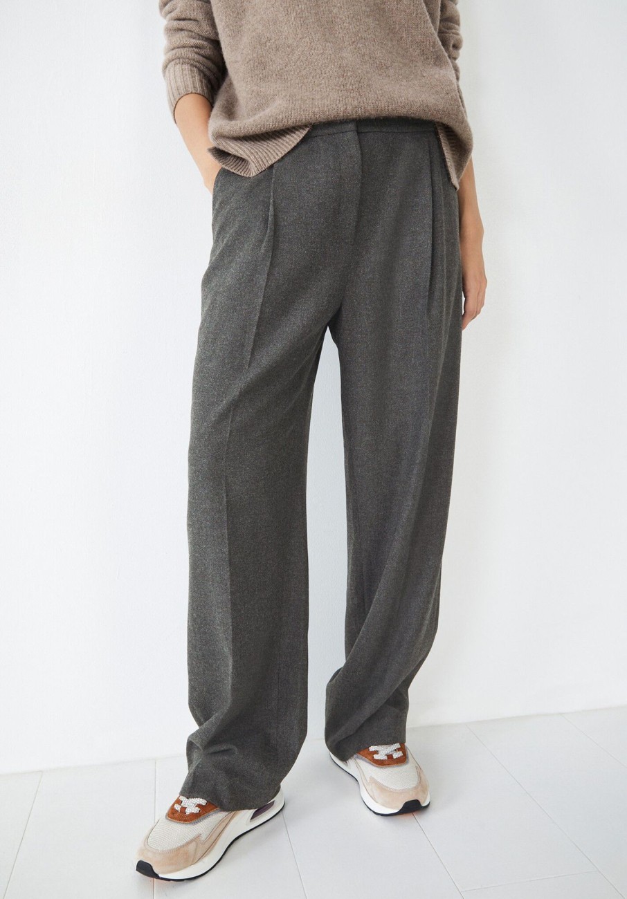 Hot Carine Wool Trousers Dark Slate Grey