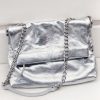 Clearance Perrie Chain Leather Crossbody Bag Silver