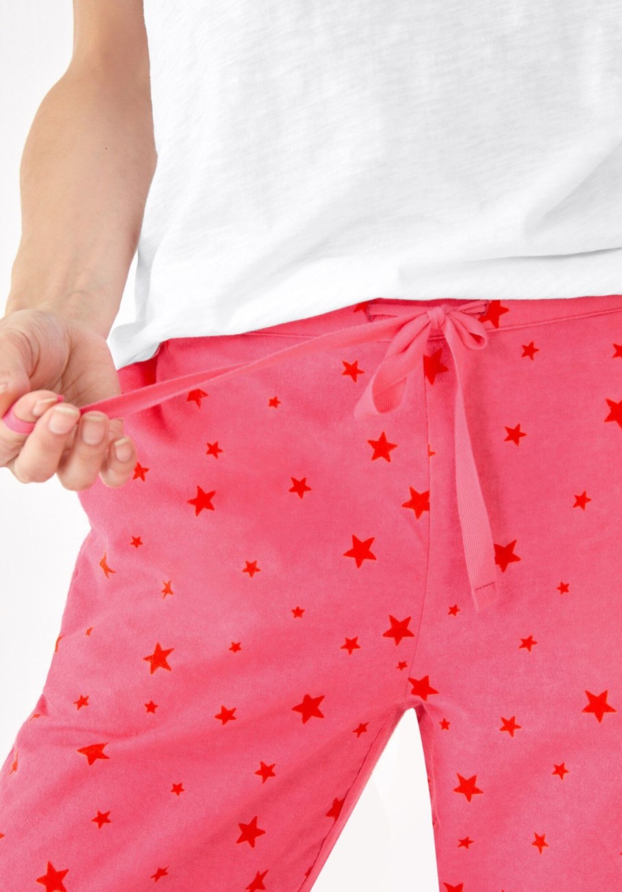 Best Joy Flannel Pyjama Trousers Amber Star Pink/Red