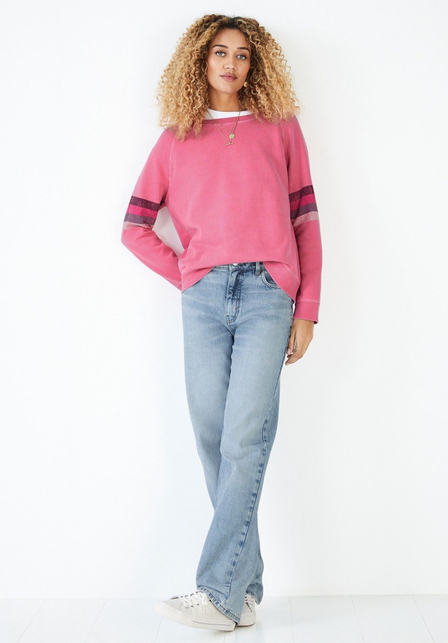 Wholesale Nalla Stripe Sweatshirt Fiery Pink