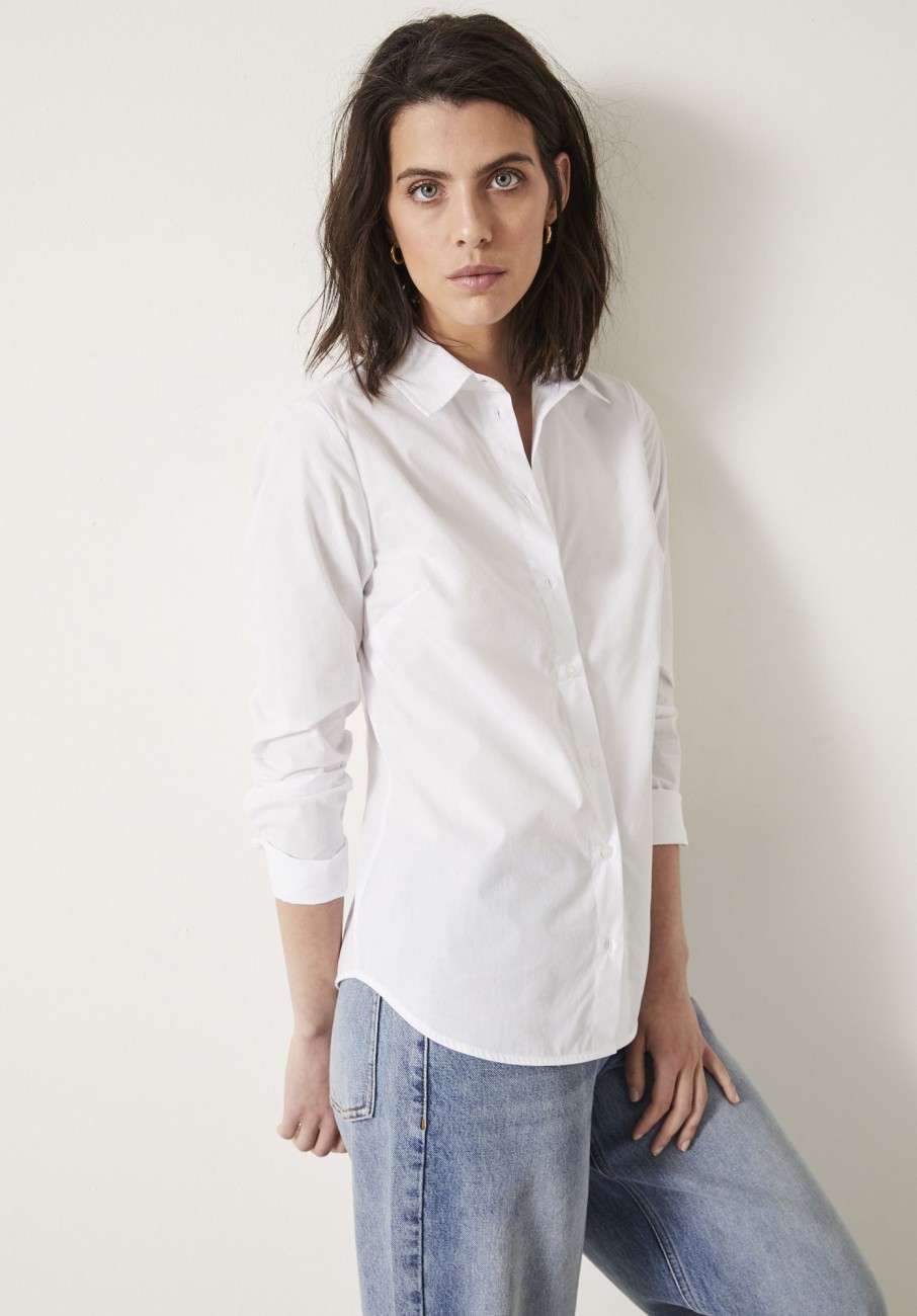 Wholesale Tylah Slim Cotton Shirt White