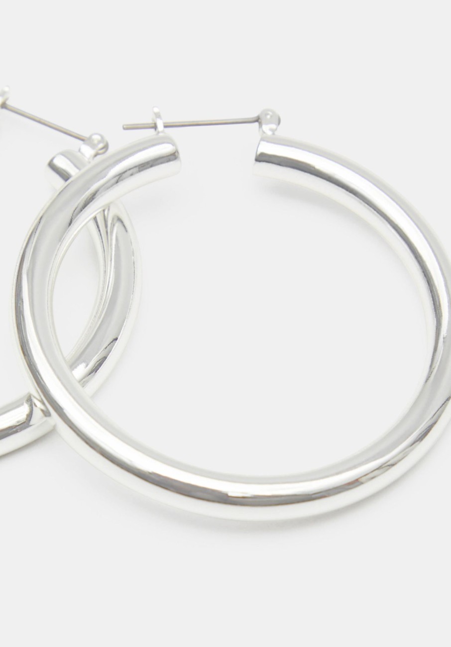 Online Luv Aj Amalfi Tube Hoop Earrings Silver