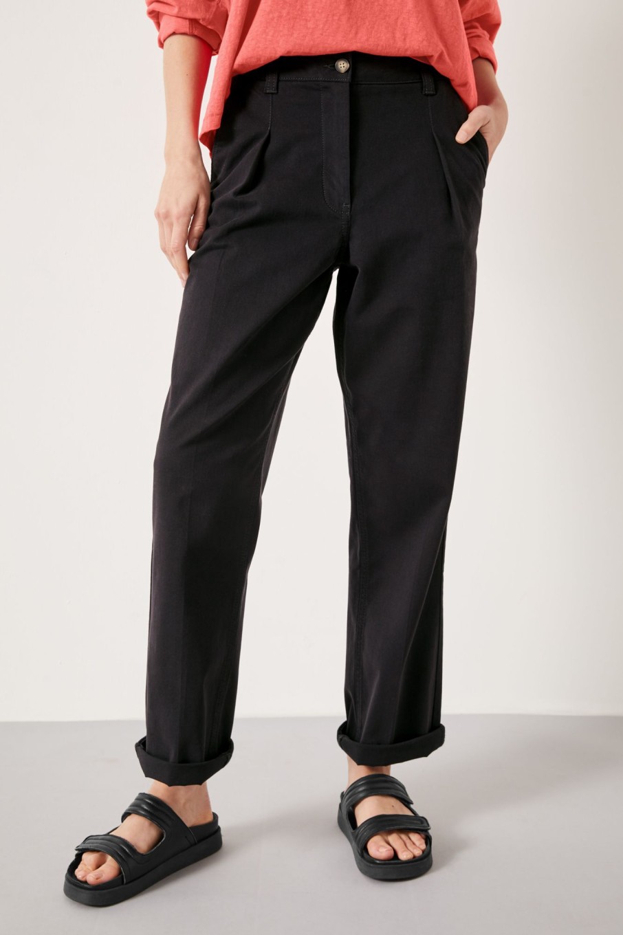 Best Imogen Cotton Trousers Washed Black