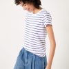 New Slim Fit Stripe T-Shirt White/Purple