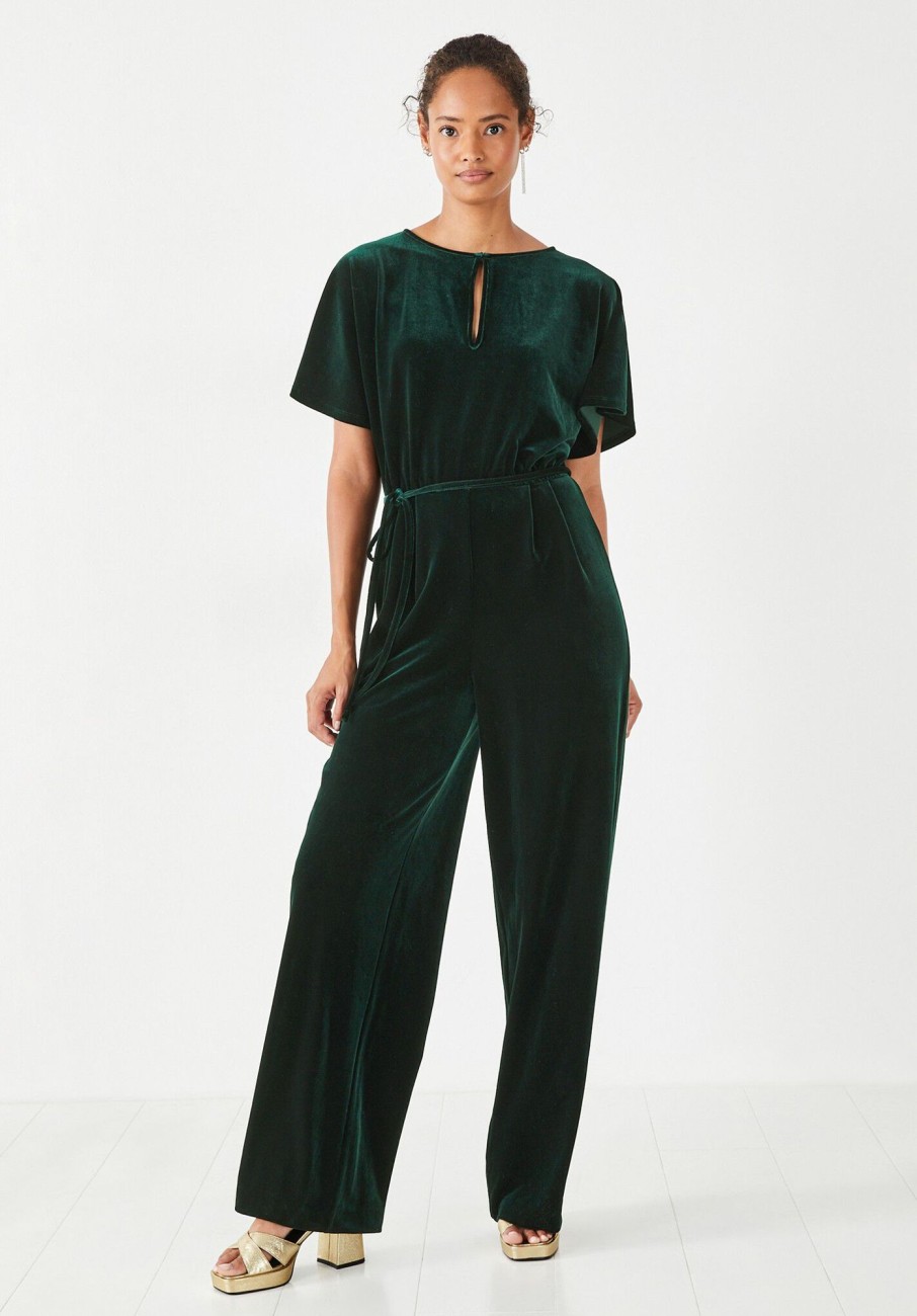 Clearance Cordelia Velvet Jumpsuit Green