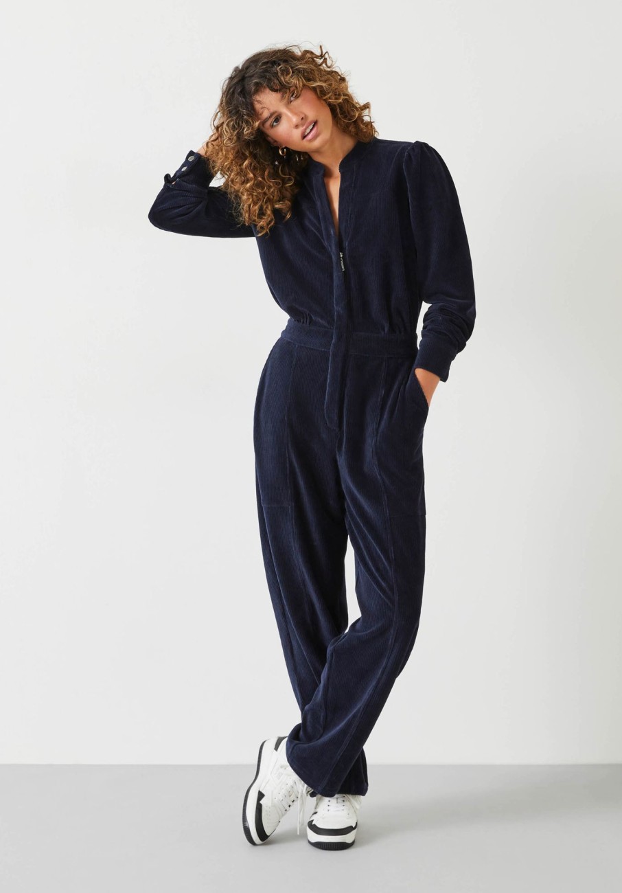 Clearance Joplin Cord Jersey Jumpsuit Midnight Navy