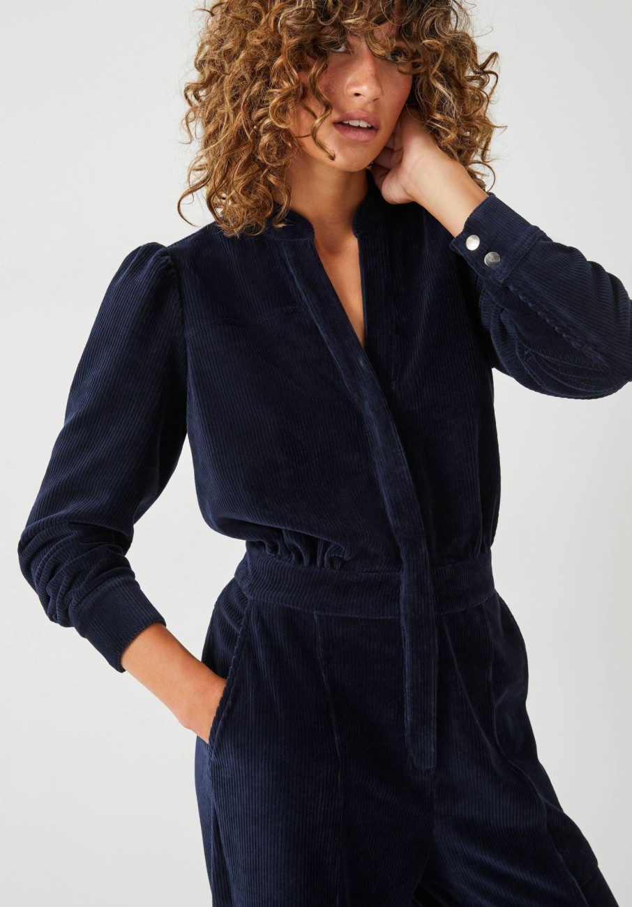 Clearance Joplin Cord Jersey Jumpsuit Midnight Navy