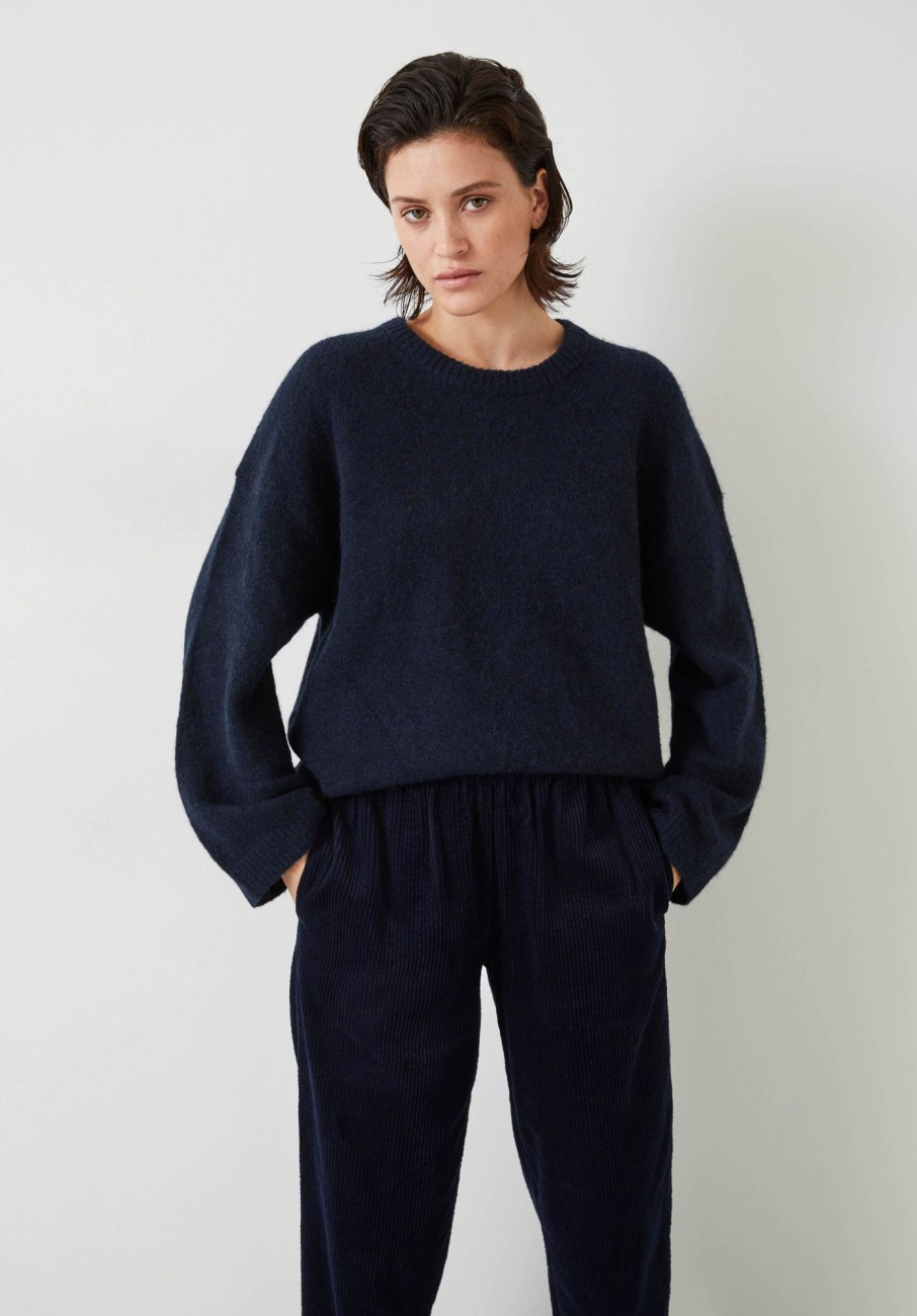 Best Elaine Slouchy Fit Wool Blend Jumper Midnight Navy Melange