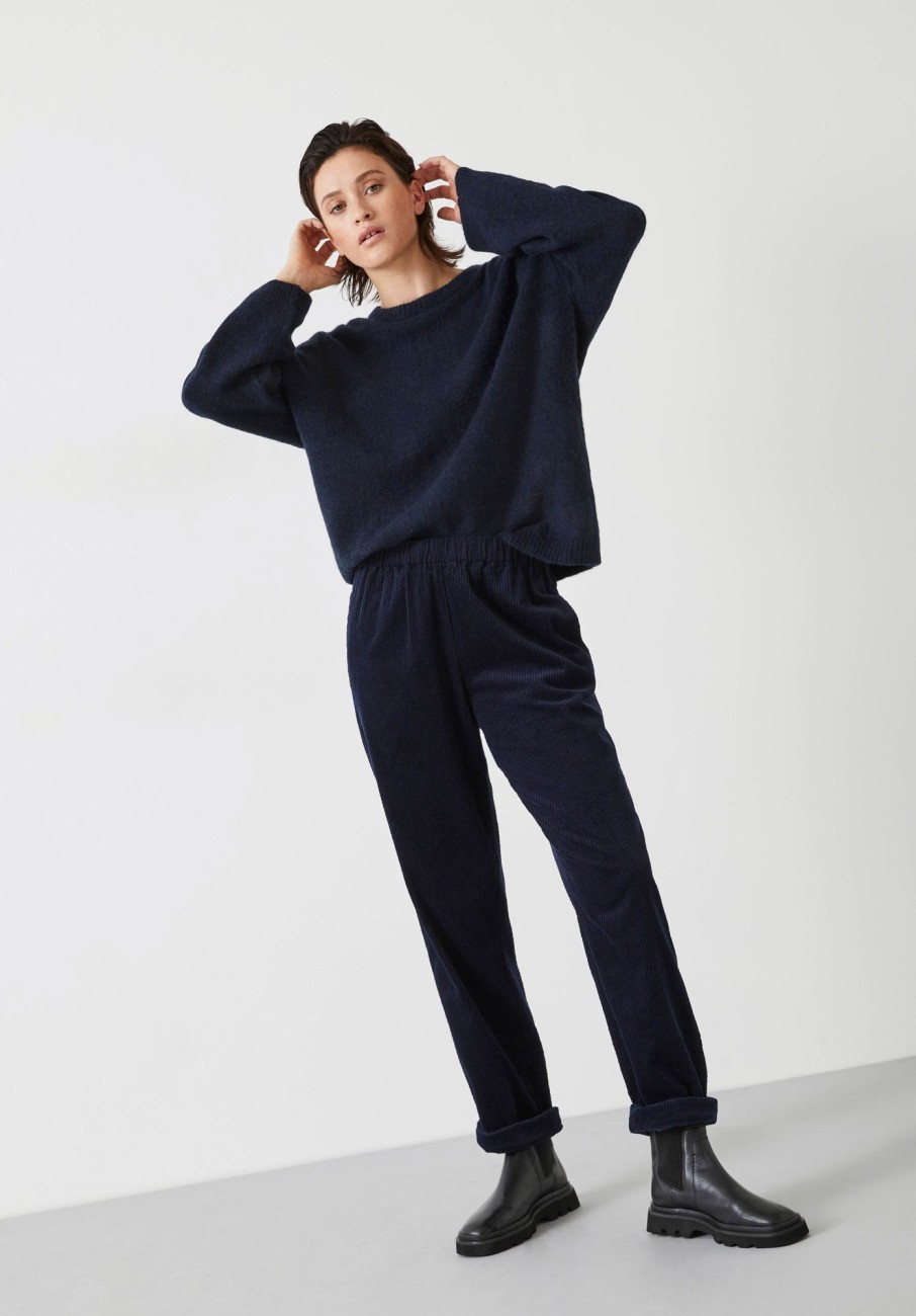 Best Elaine Slouchy Fit Wool Blend Jumper Midnight Navy Melange