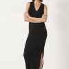 Hot Mairead V Neck Sleeveless Dress Black