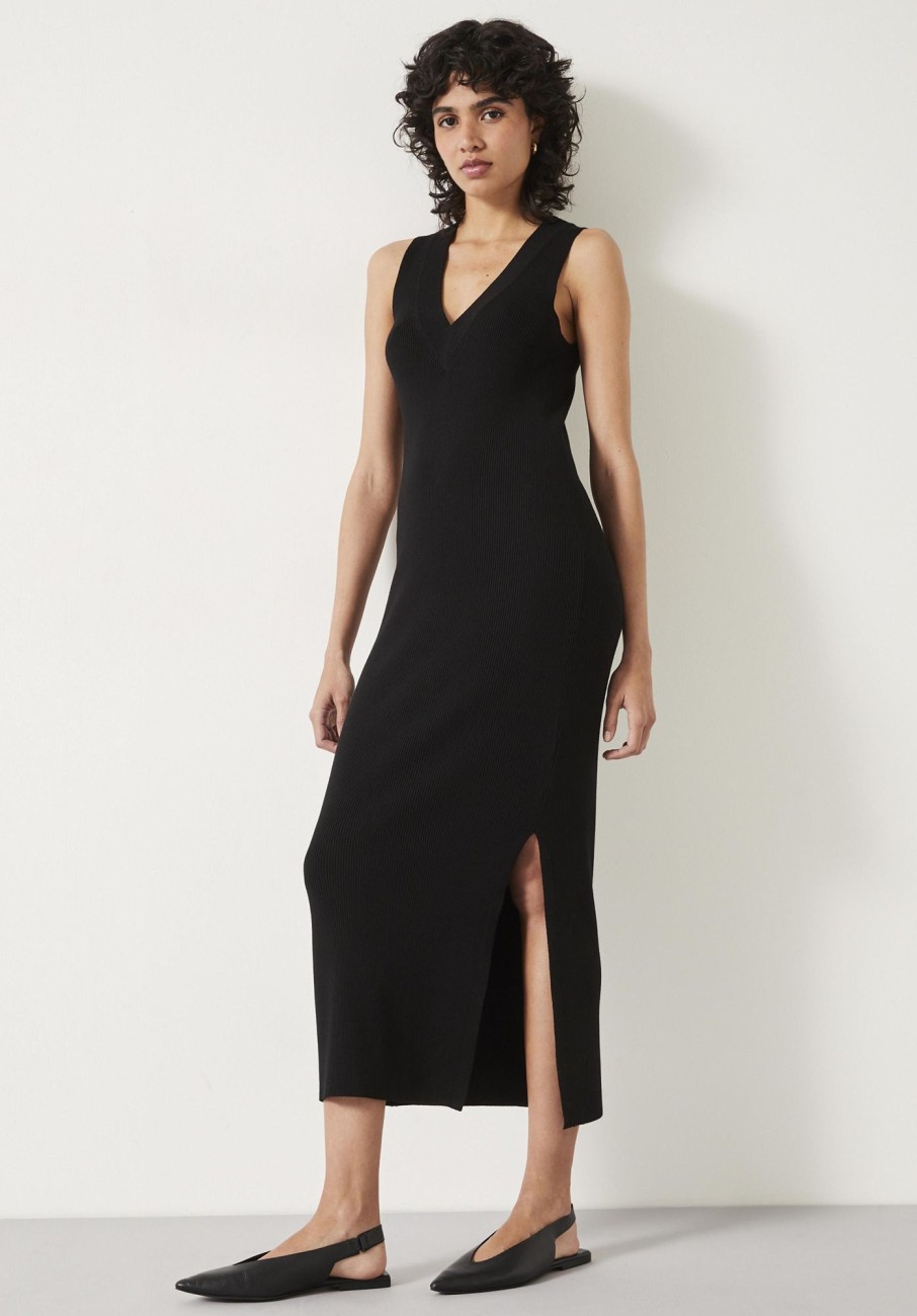 Hot Mairead V Neck Sleeveless Dress Black