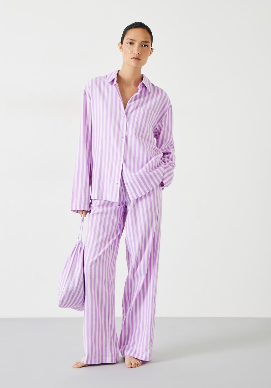 Best Luella Brushed Twill Pyjamas Lilac Stripe