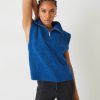 New Dalia Half Zip Wool Blend Vest Inky Blue