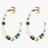 Best Azalea Semi Precious Hoops Gold/Green