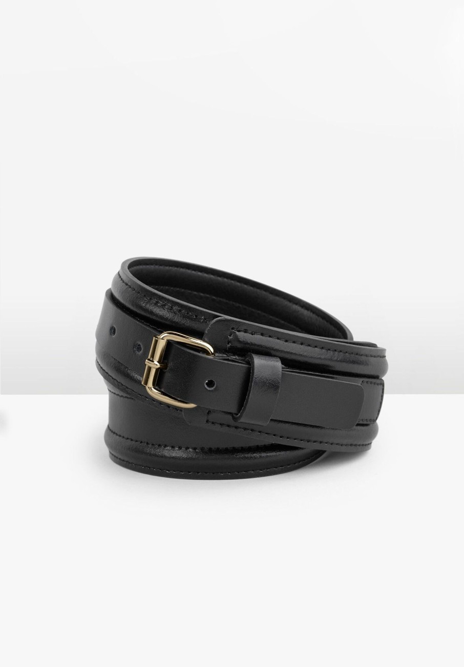 Online Heidi Leather Waist Belt Black