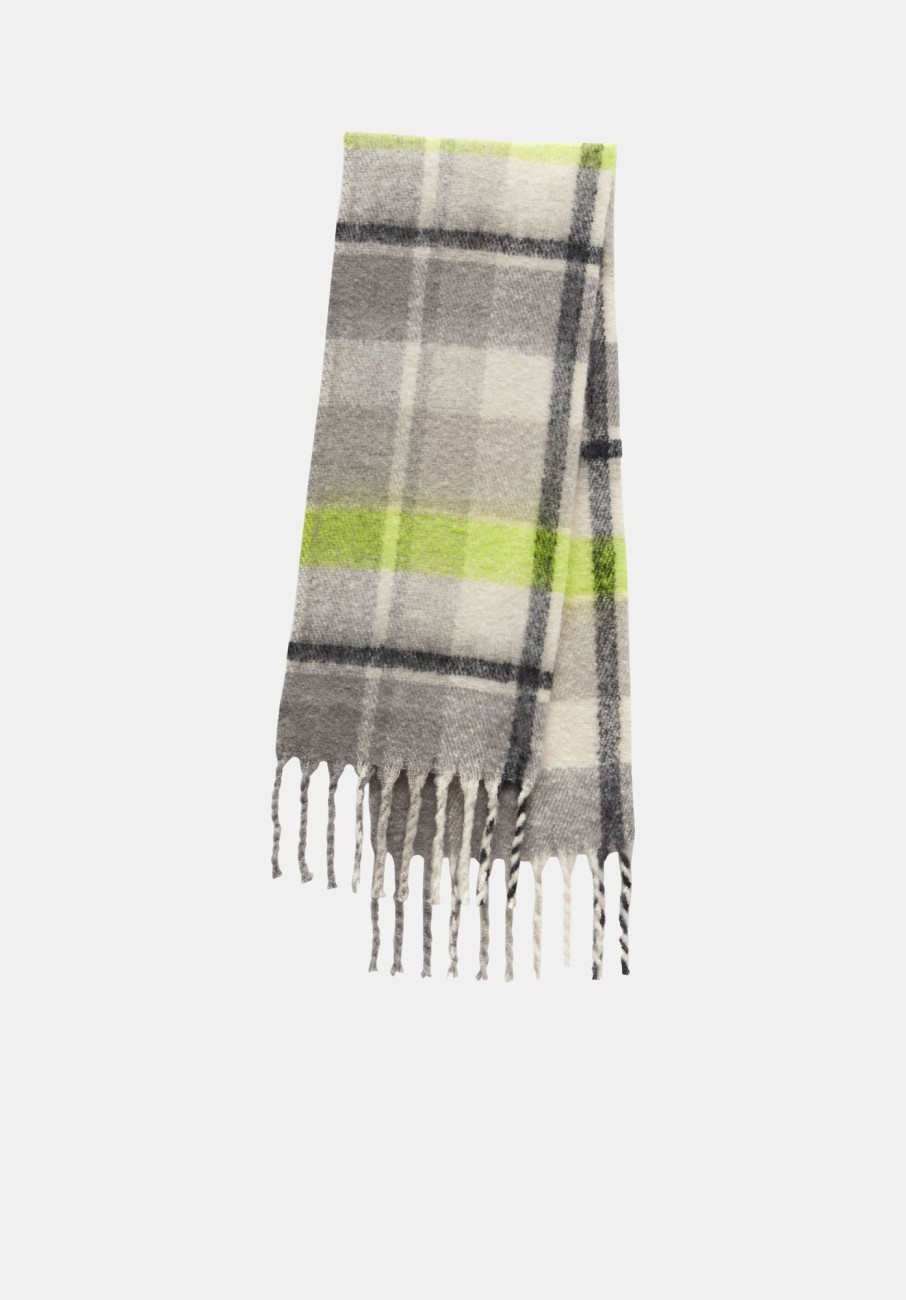 Best Amber Check Scarf Grey/Green Check