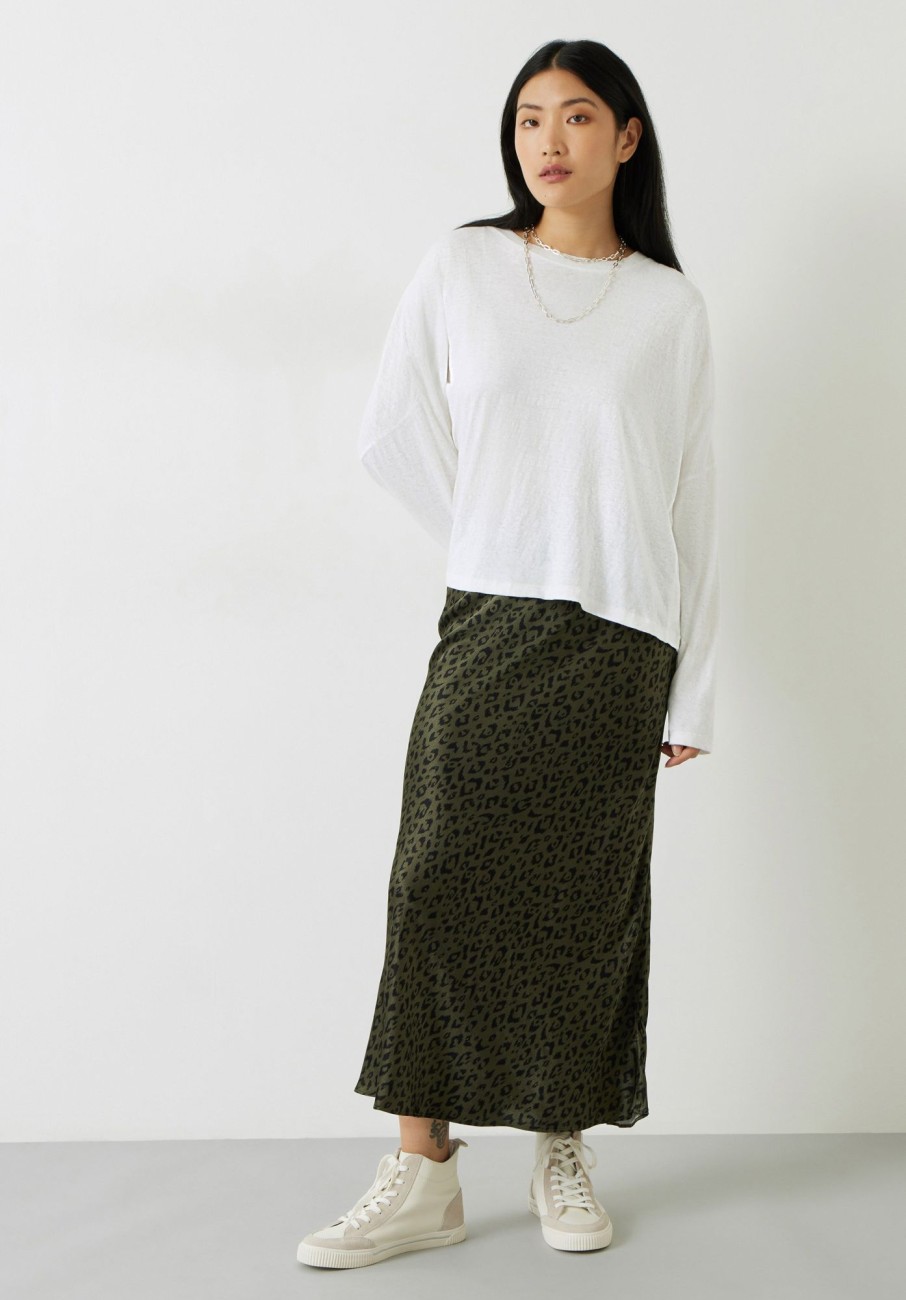 New Simone Slinky Skirt Animal Ikat Khaki