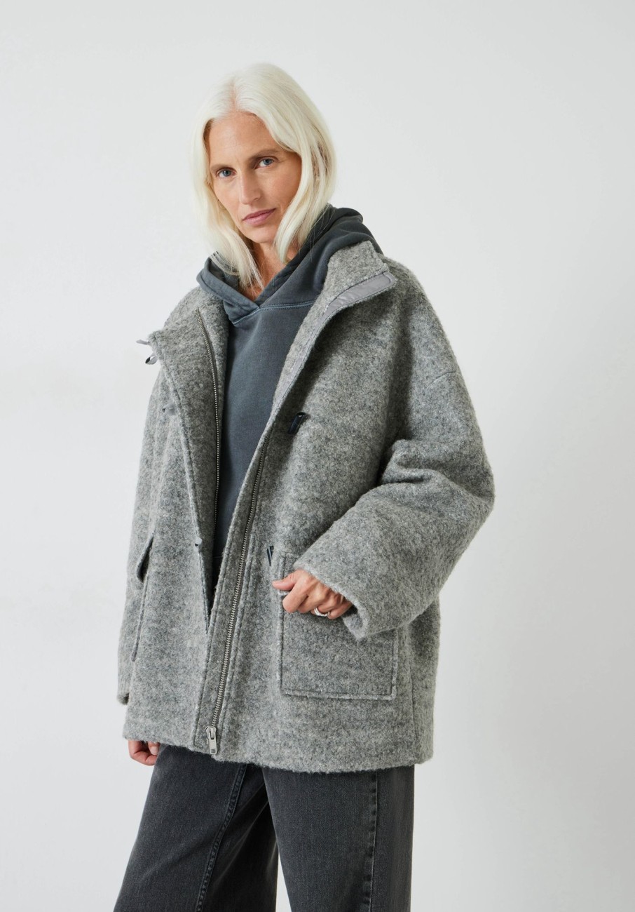 Wholesale Kai Cocoon Toggle Wool Blend Jacket Ash Grey