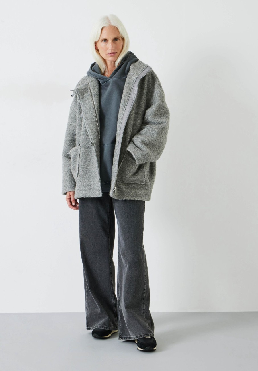 Wholesale Kai Cocoon Toggle Wool Blend Jacket Ash Grey