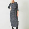 Hot Suzie Maxi Dress Contrast Leopard Grey