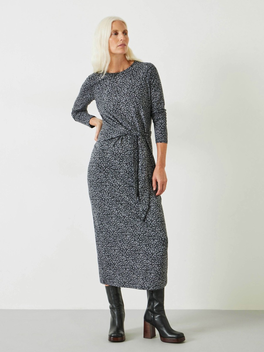 Hot Suzie Maxi Dress Contrast Leopard Grey